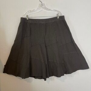 SANDRO Patchwork A-Line Linen Blend‎ Skirt Casual Bohemian Lagenlook 18W